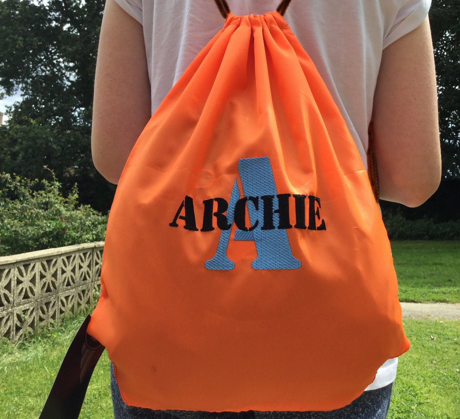 Personalised Initial Letter & Name Drawstring Bag Etsy UK