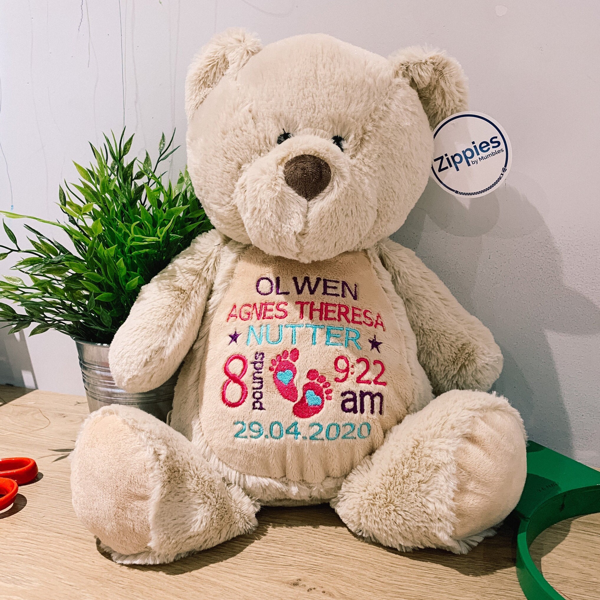 Personalised New Baby Teddy Bear Embroidered Teddy Bear Etsy