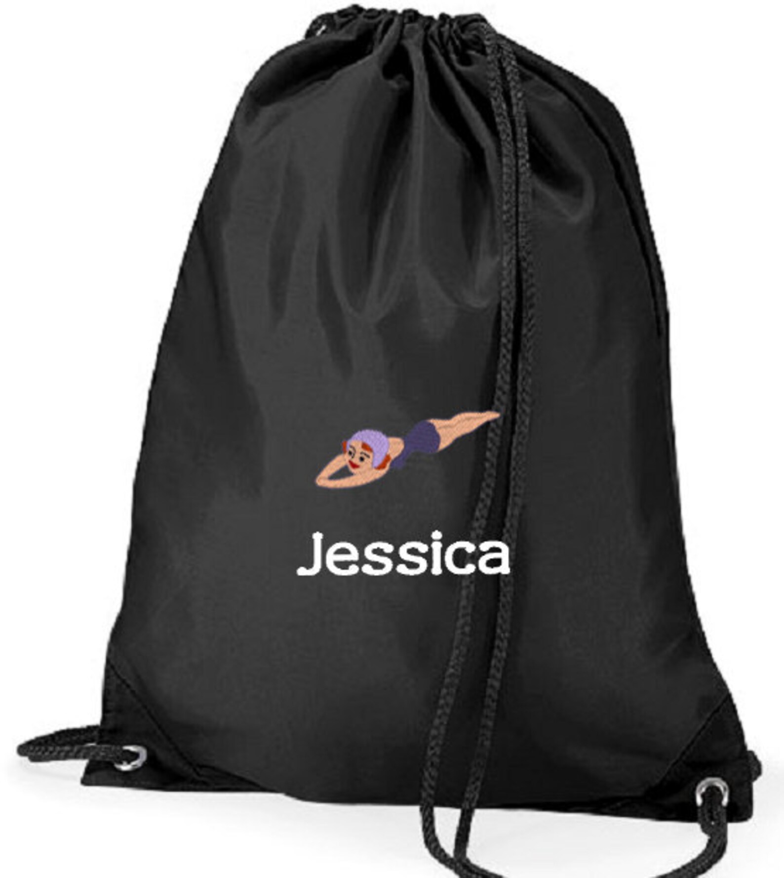 Personalised Swimming Bag Diving Drawstring Bag Girls Etsy