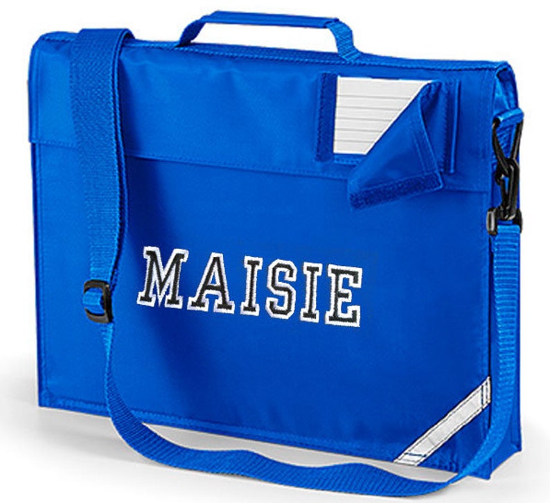 Personalised Varsity Font School Book Bag With Strap College Etsy