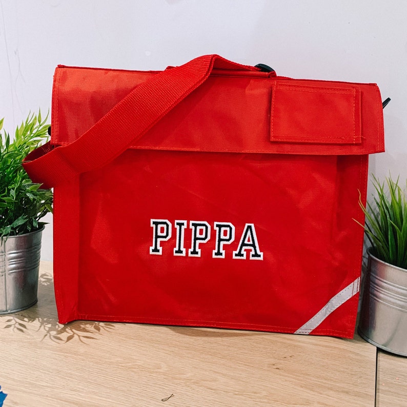 Personalised Varsity font School Book Bag with Strap College Etsy