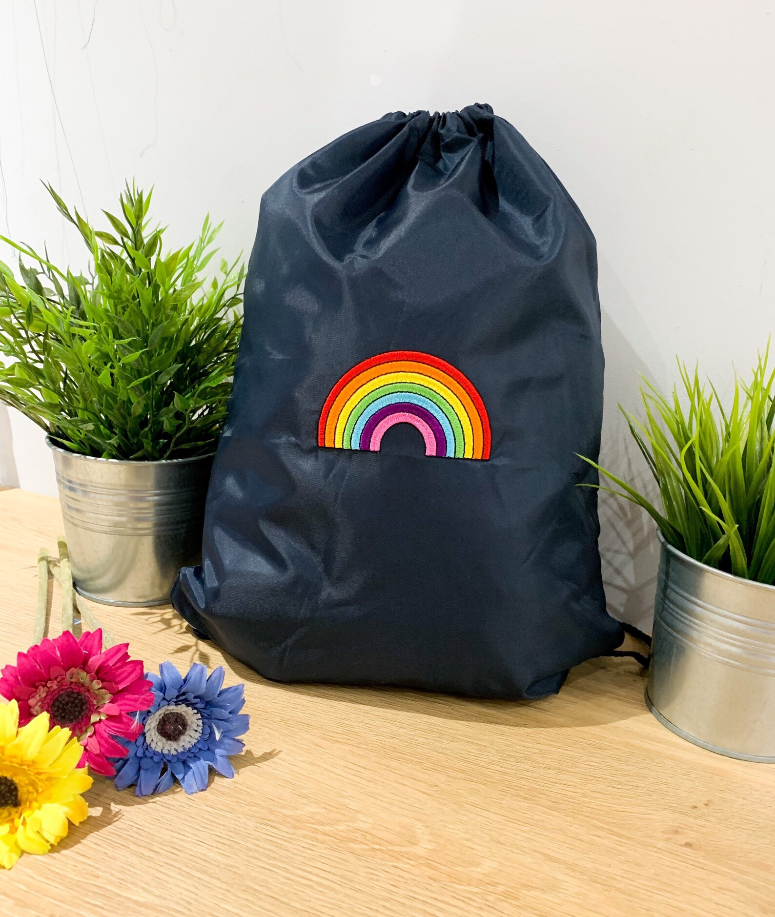 Personalised Rainbow Drawstring Bag Rainbow Dancing Etsy Hong Kong