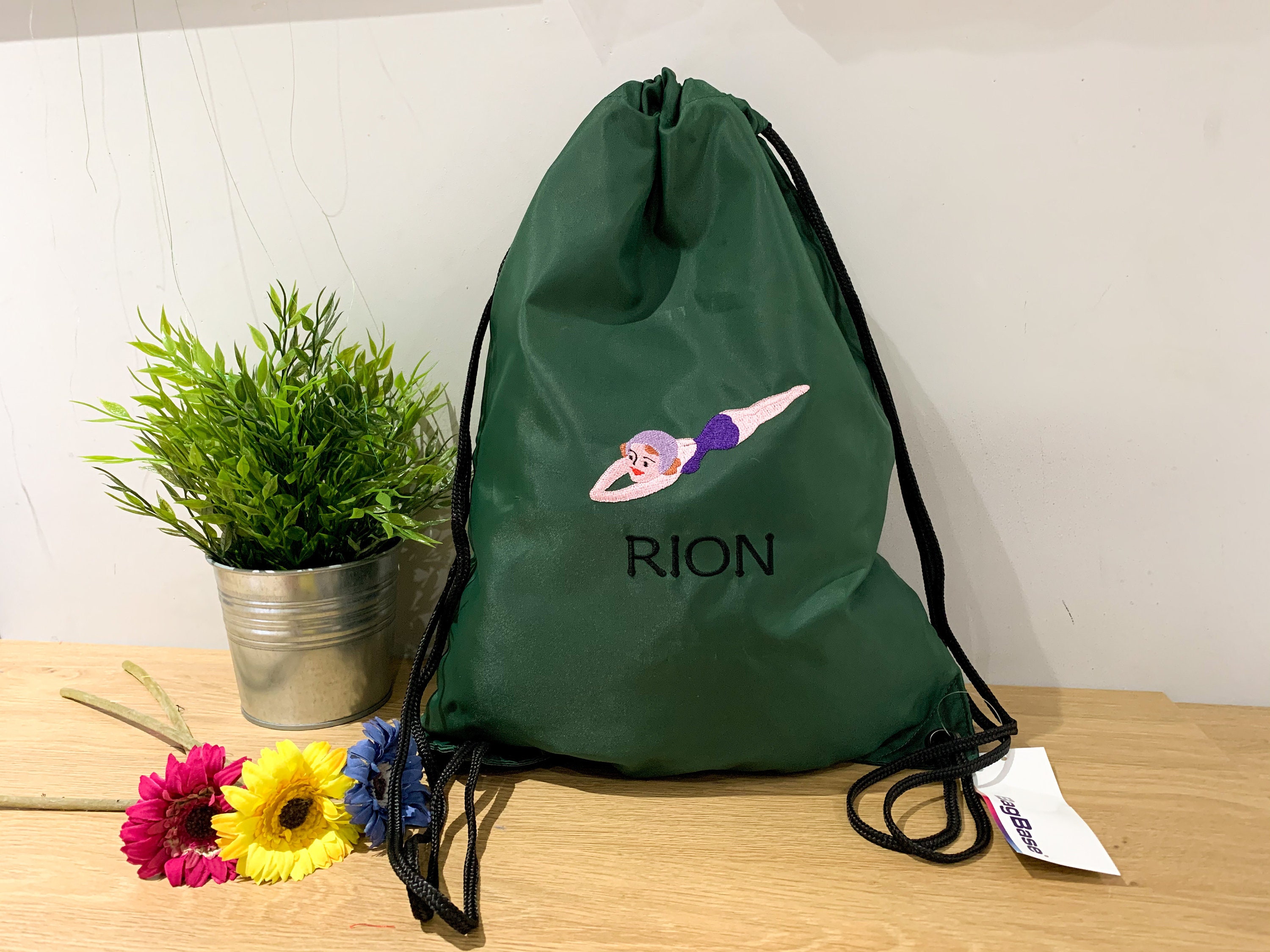 Personalised Swimming Bag Diving Drawstring Bag Girls Etsy