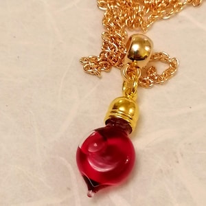 Red Blood Pledge Vial Bottle Pendant ~ Liquid Blood Necklace Charm ~ UK Seller
