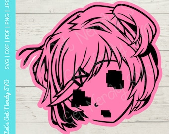 Doki Doki Glitch - natsuki svg, dxf, pdf, png, jpg clipart - cyfrowy plik do pobrania i cięcia