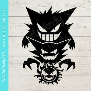 Gespenstisches Trio SVG - Pokemon svg, dxf, pdf, png, jpg Clipart - digitaler Download Bastel- und Schneidedatei