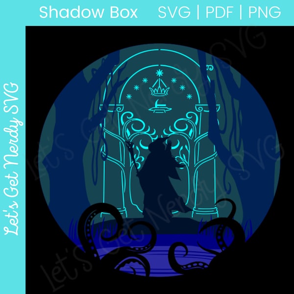 Gandalf Moria Doors of Durin Shadow Box SVG -digital download craft svg, png, pdf- lotr template 3d layered shadow box, light box, paper art Gandalf Moria Doors of Durin Shadow Box SVG -digital download craft svg, png, pdf- lotr template 3d layered shadow box, light box, paper art
