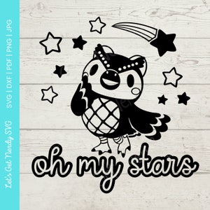 Celeste Oh My Stars SVG - animal crossing svg, dxf, pdf, png, jpg clipart - digital download craft and cutting file