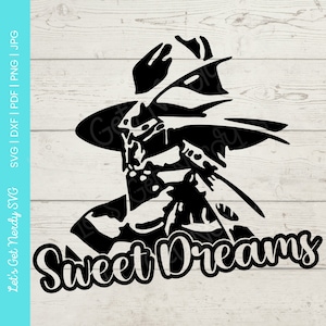Freddy Sweet Dreams SVG - pesadilla en elm street svg, dxf, pdf, png, jpg clipart - descarga digital artesanal y archivo de corte