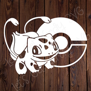 Bulbasaur with Pokeball SVG - pokemon svg, dxf, pdf, png, jpg clipart - digital download craft and cutting file image 2