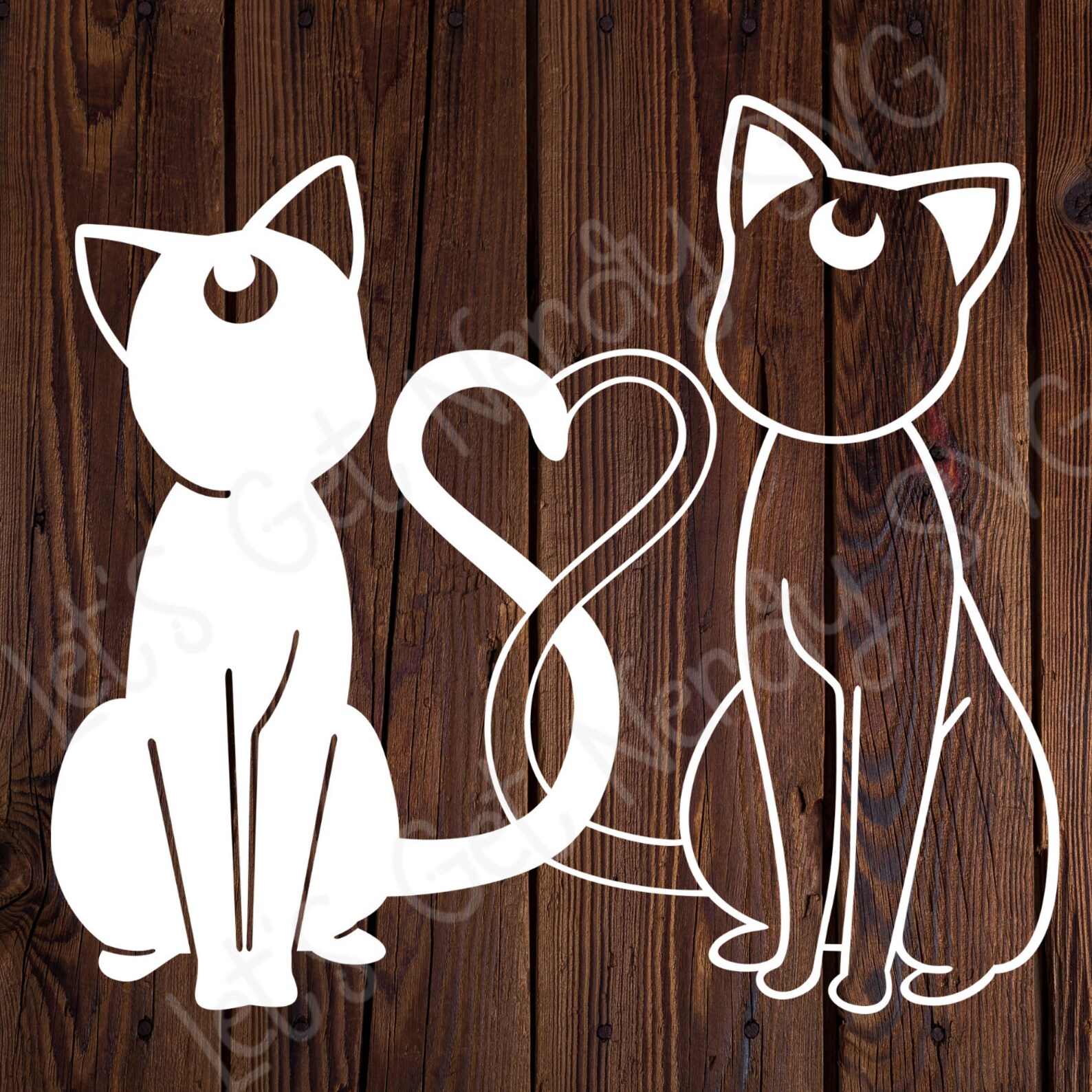 Luna & Artemis Heart SVG sailor moon cats svg dxf pdf | Etsy