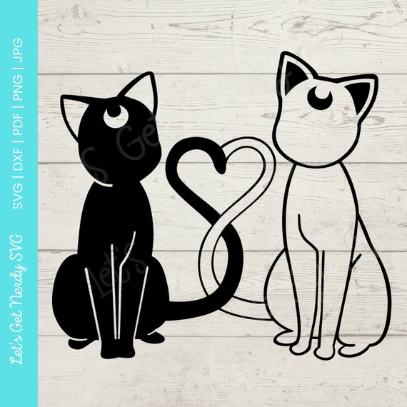 Luna Artemis Heart Svg Sailor Moon Cats Svg Dxf Pdf Etsy