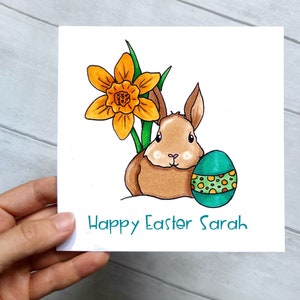 Carte de Pâques de lapin, carte de Pâques de lapin personnalisée, carte de Pâques de lapin, carte de Pâques de lapin personnalisée, carte de lapin de Pâques