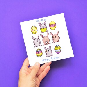 Carte de Pâques lapin, carte de lapin de Pâques personnalisée pour les enfants et les amoureux des lapins, jolie carte de Pâques