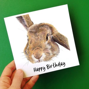 Carte d'anniversaire lapin, carte lapin personnalisée, carte lapin pour homme, femme, enfants, carte lapin, carte d'anniversaire lapin personnalisée