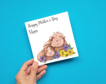 Guinea Pig Mother's Day Card, Guinea Pig Card, Personalised Card for Mum, Mam, Mom, Grandma, Someone Special, Mummy, Nanny and More!
