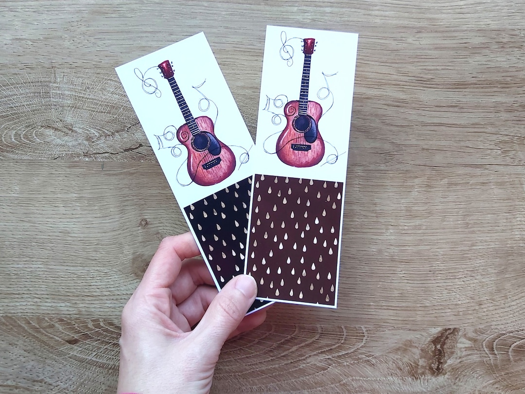 Guitar Bookmark, Personalised Guitarist Gift, Guitar Player Gift