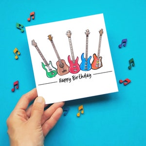 Carte guitare basse, carte d'anniversaire guitare basse personnalisée, carte guitare basse, carte d'anniversaire pour bassiste, carte d'anniversaire pour bassiste