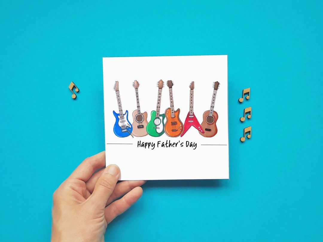 Father's Day Guitar Card, Father's Day Card, Musician Father's Day Card ...
