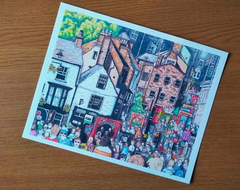 Durham Miners Gala Print, Durham City UK Art Print, Durham Wall Art, Durham England Gift