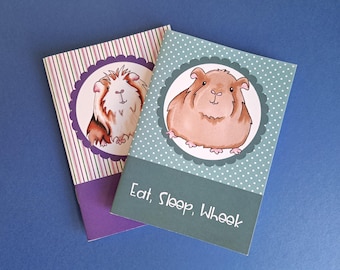 Guinea Pig Notebook Set of 2, Guinea Pig Notebook Multipack, Guinea Pig Lover Gift, Guinea Pig Gift, A6 Notebook Set, A6 Notebook Pack
