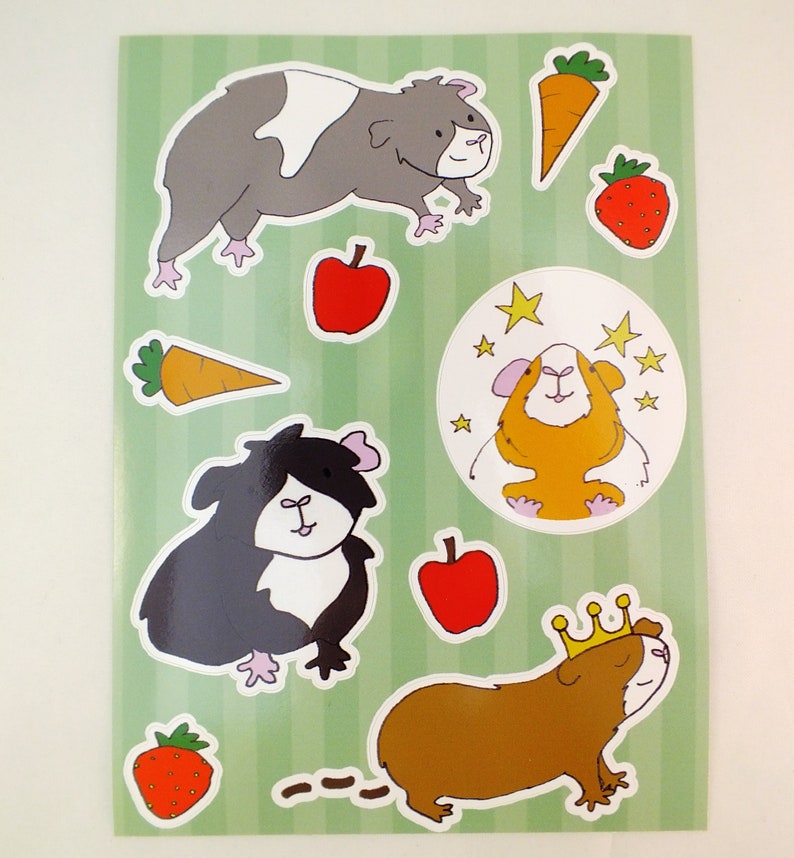 Guinea Pig Planner Stickers Guinea Pig Stationery Guinea Pig Stickers Vinyl Stickers for Journals and Scrapbooking