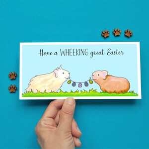 Carte de Pâques de cochon d'Inde, jolie carte de Pâques personnalisée pour les enfants et les amateurs de cochons d'Inde