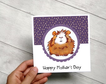 Guinea Pig Mother's Day Card, Guinea Pig Card, Personalised Card for Mum, Mam, Mom, Grandma, Someone Special and More!