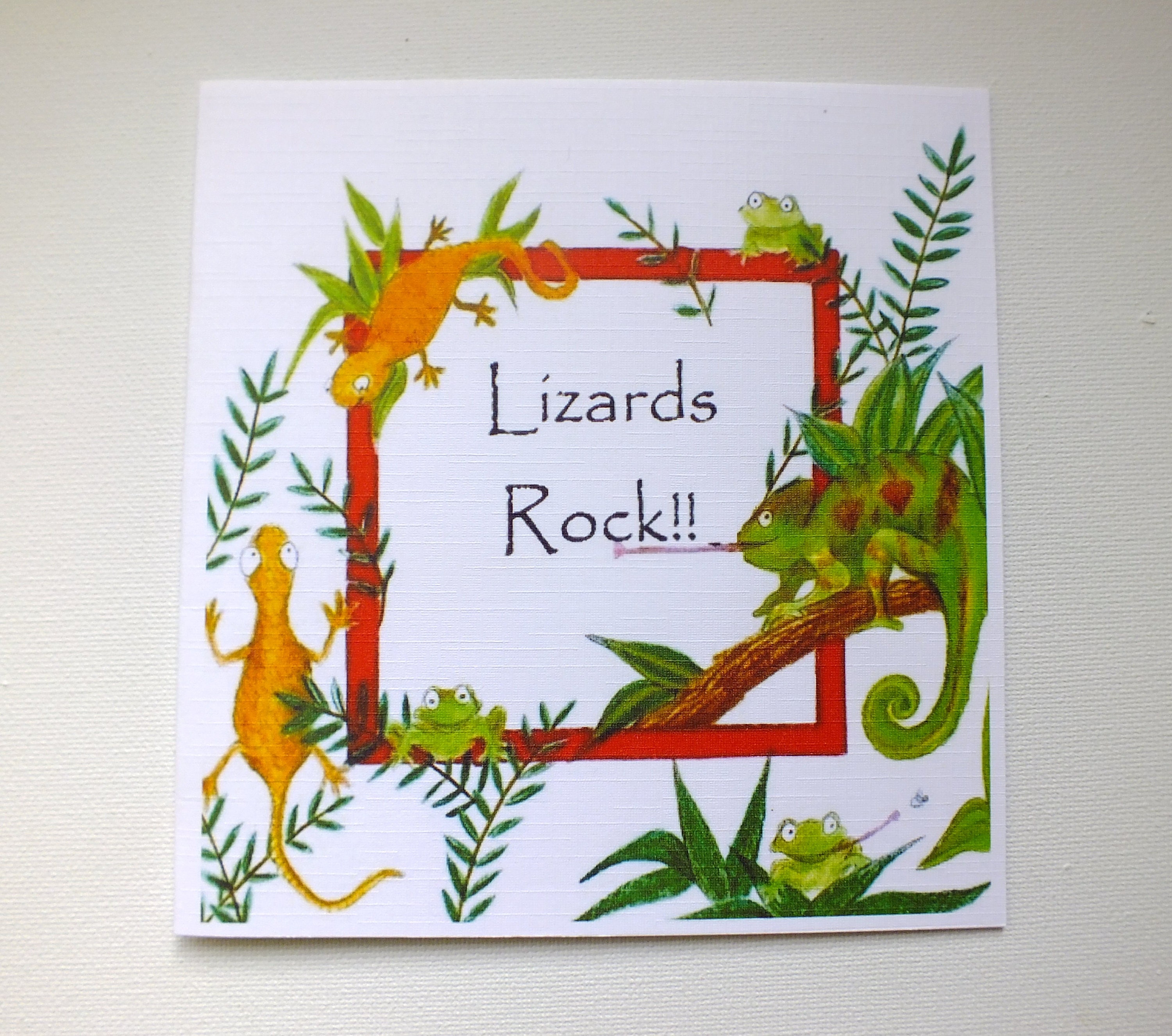 Lizard Birthday Chameleon Card Reptile Birthday Reptile | Etsy