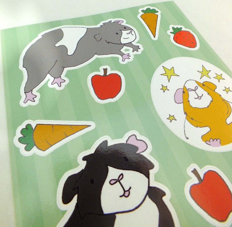 Guinea Pig Planner Stickers Guinea Pig Stationery Guinea Pig Stickers Vinyl Stickers for Journals and Scrapbooking