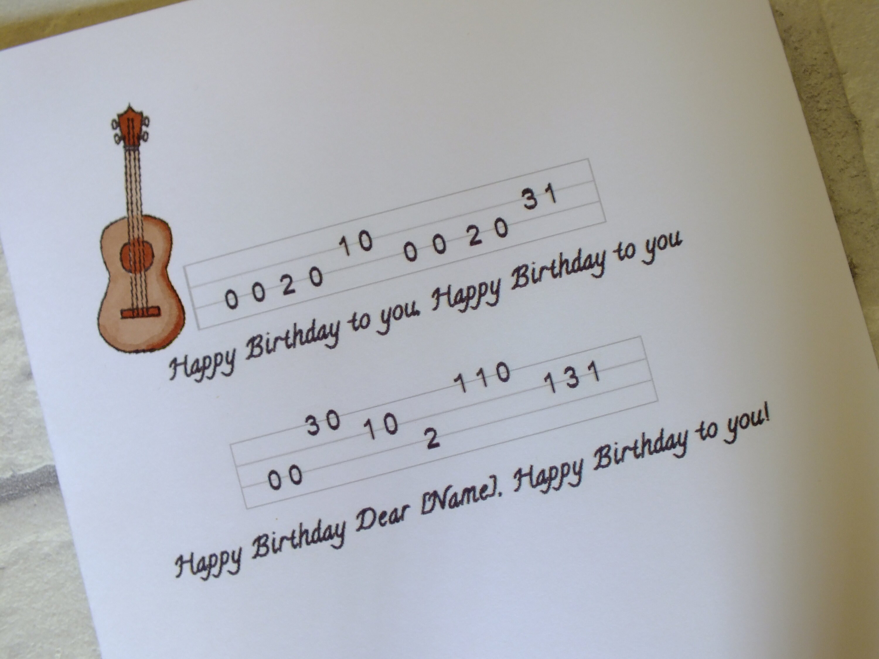 Ukulele Card Ukulele Birthday Card Etsy