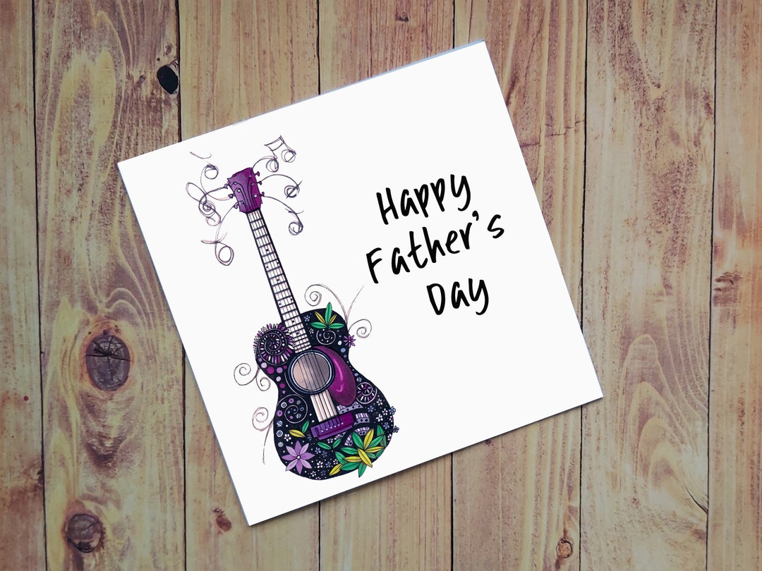 Father's Day Guitar Card, Father's Day Card, Musician Father's Day Card ...