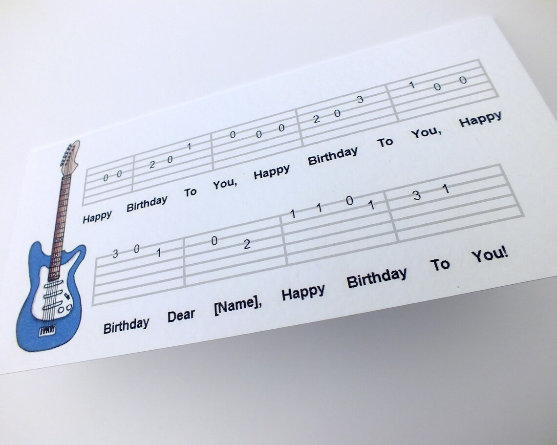 Guitar Birthday Card Electric Guitar Card for Musician - Etsy