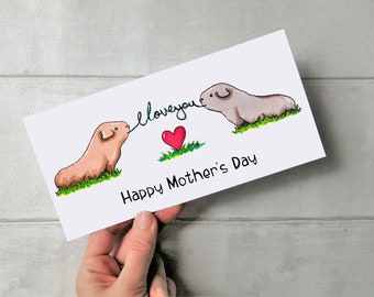 Guinea Pig Mother's Day Card, Personalised Mother's Day Card For Mum, Mam, Mom and More! Guinea Pig Lover Card