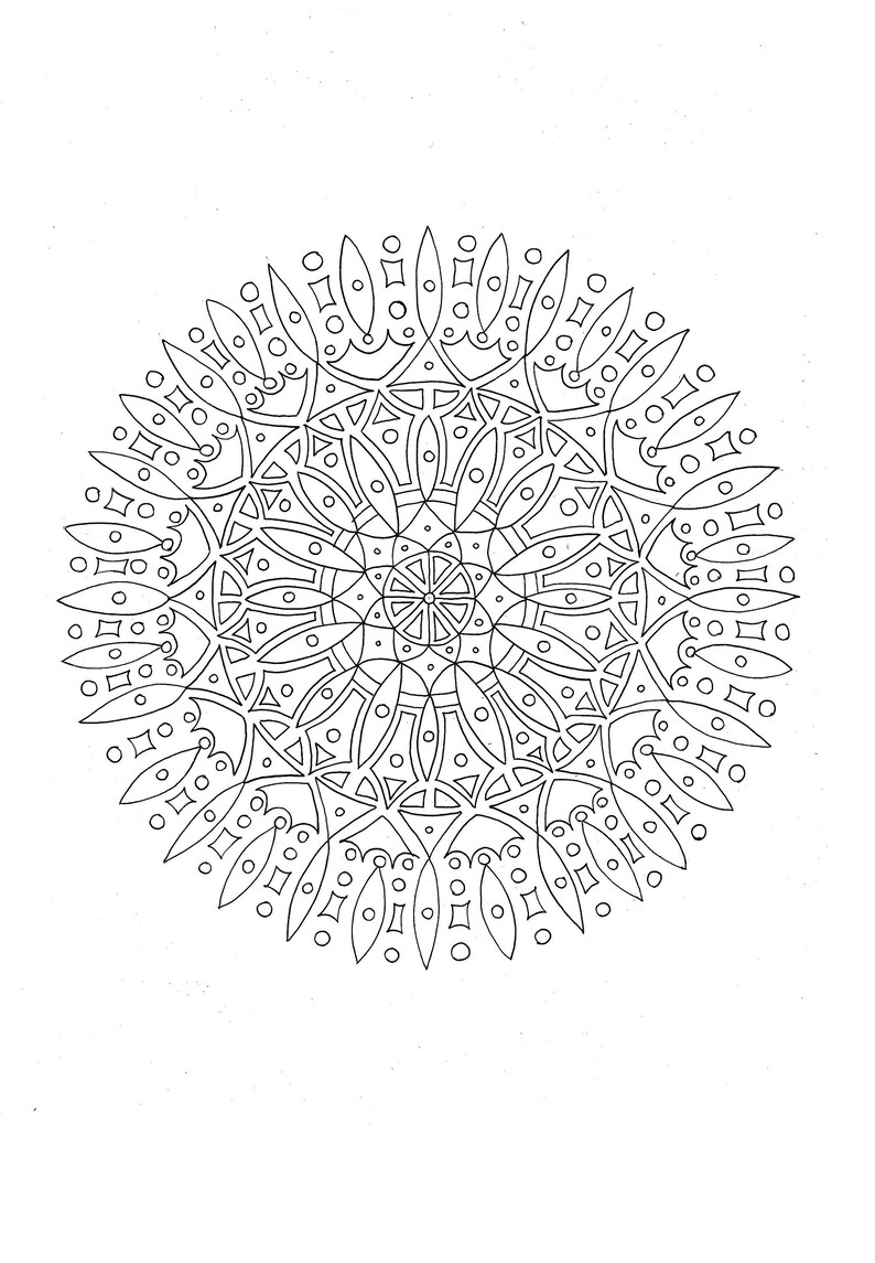 Mandala Kleurplaten Kleuren Patroon Kleurstoffen Bladen Etsy