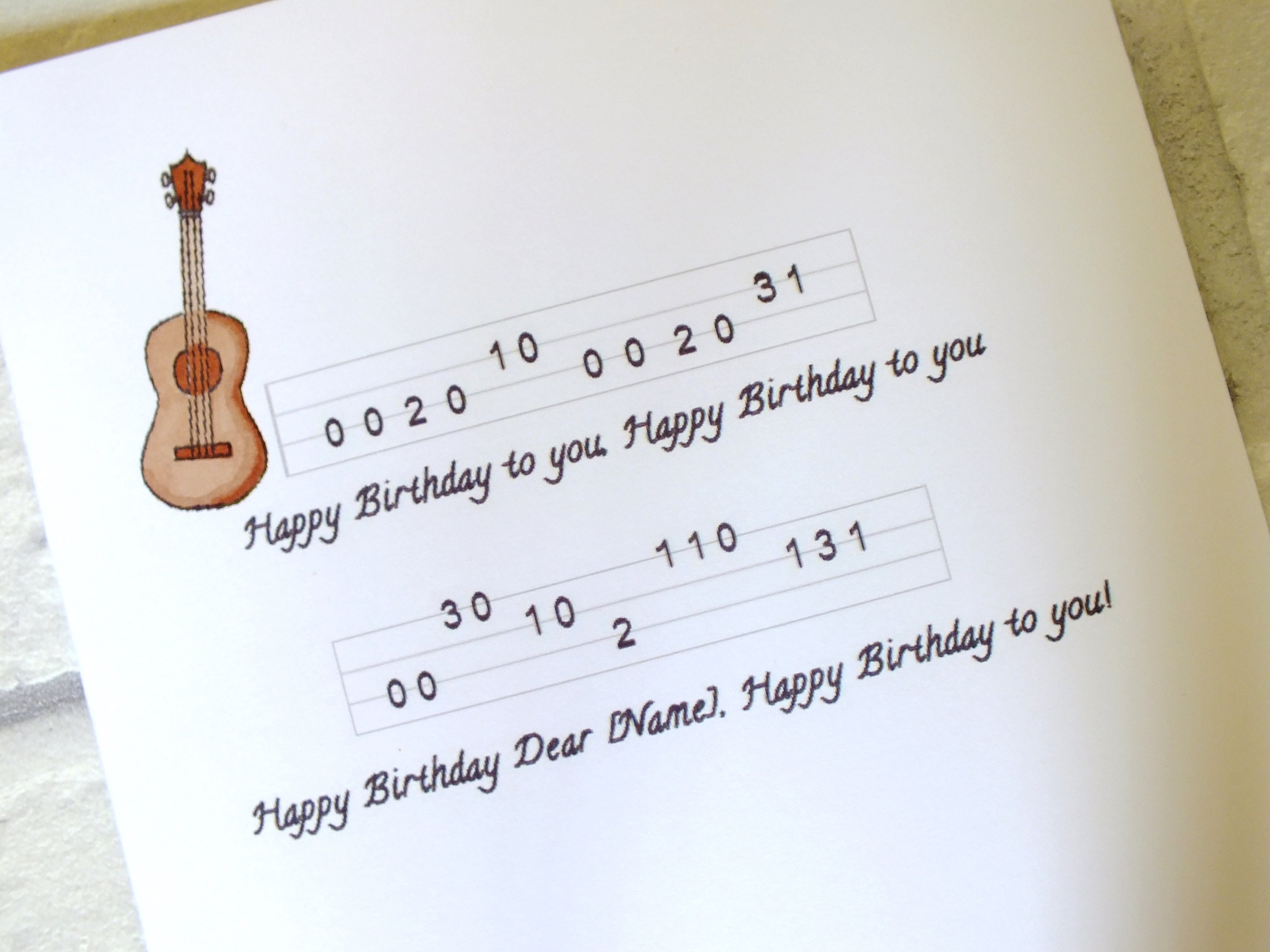 Ukulele Card Ukulele Designs Ukulele Ukulele Birthday Card Etsy