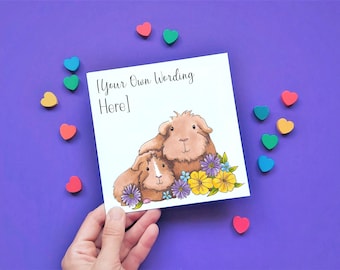 Guinea Pig Birthday Card, Guinea Pig Lover Card,  Personalised Guinea Pig Card, Thank You Card, Any Occasion Card, Custom Wording