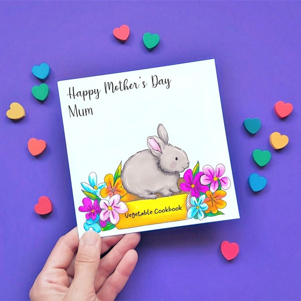 Rabbit Mother's Day Card, Rabbit Card, Personalised Bunny Card for Mum, Mam, Mom, Grandma, Someone Special, Mummy, Nanny and More!