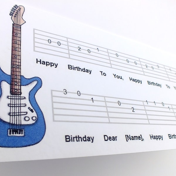 Guitar Birthday Card, Electric Guitar Card for Musician, Guitarist Card, Music Lover Card