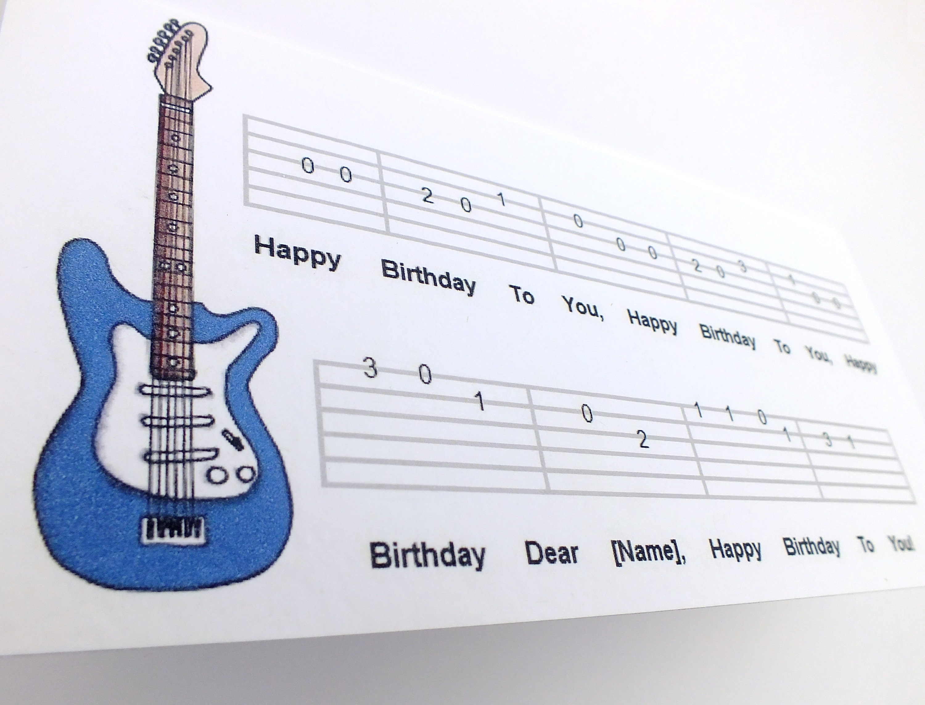 Carte Danniversaire De Guitare Carte De Guitare Electrique Etsy France