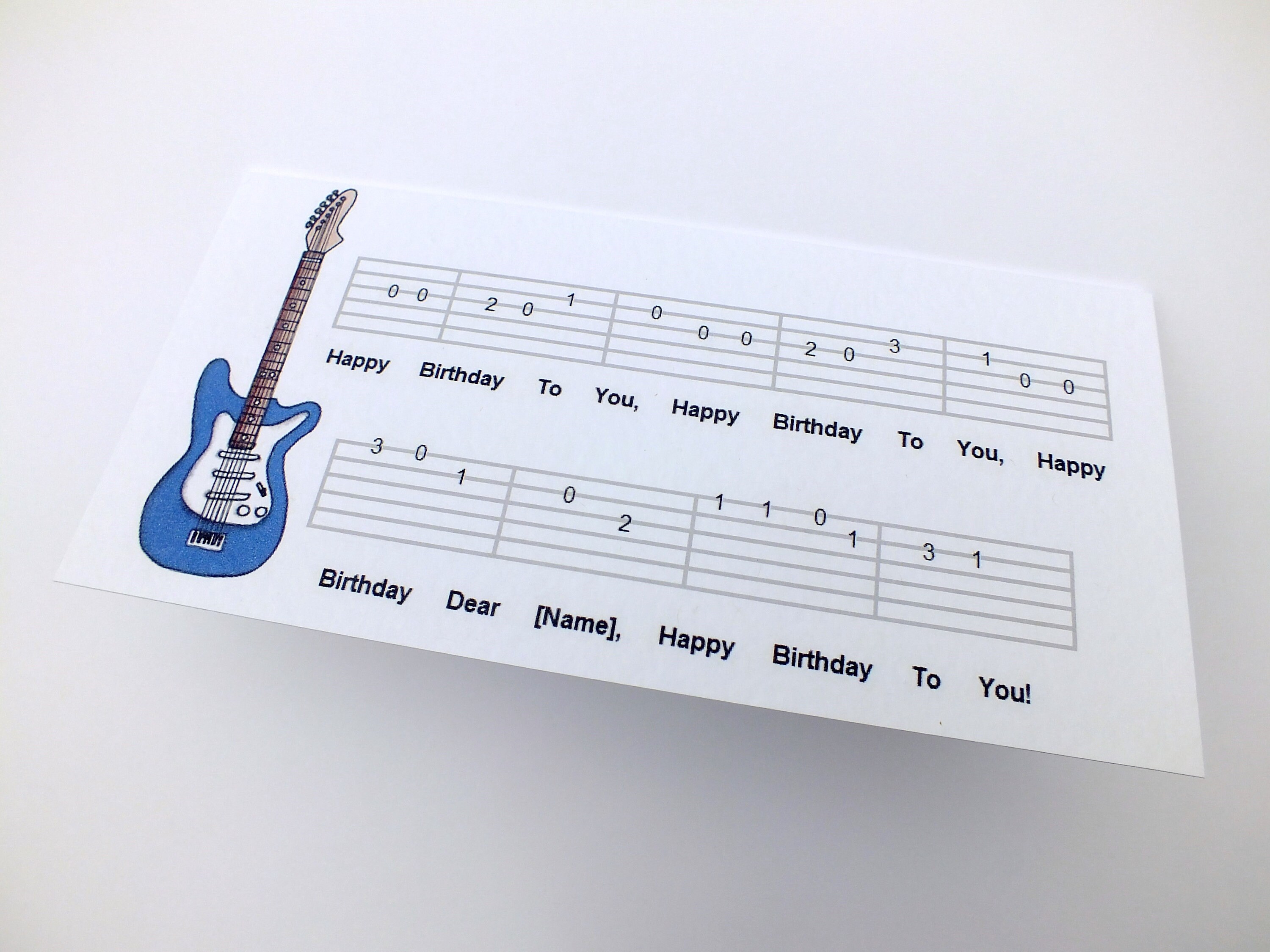 Guitar Birthday Card Electric Guitar Card for Musician - Etsy.de