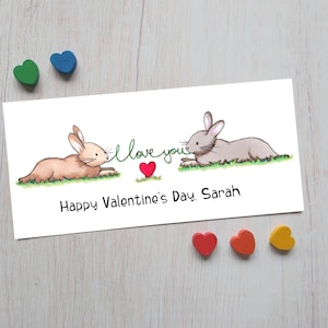 Carte de Saint-Valentin lapin, carte d'amour de lapin, carte de Saint-Valentin lapin, carte de amour lapin pour mari, femme, petite amie, petit ami, etc.