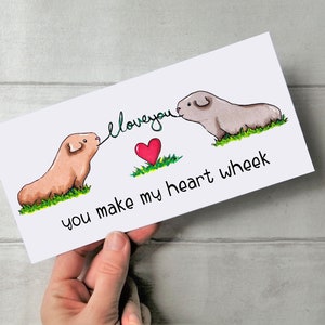 Guinea Pig Love Card, Guinea Pig Anniversary Card, Guinea Pig Birthday Card, For Husband, Wife, Girlfriend, Boyfriend etc