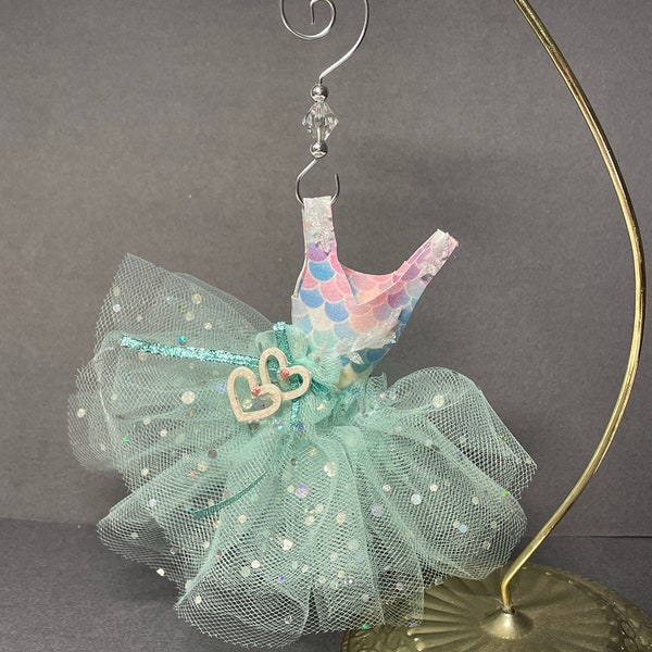 Miniature Tutu Dress ~ Dress Ornament ~ Magic Rainbow ~ OOAK 573