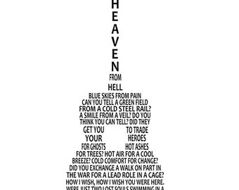 Pink Floyd Wish You Were Here Black White Guitar Song Lyric Quote Print