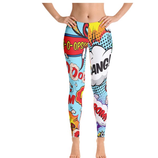 Alexandra Collection Pop Art Printed Athletic Leggings - Moisture Wicking Workout Pants