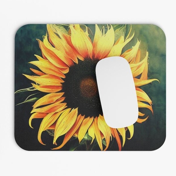 Sunflowers Mouse Pad, 9"x8" Inch Mouse Pad with Rubber Backing, Sunflower Floral Tech Desk Computer Mouse Pad Office Supplies