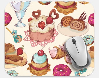 Funny Food Sweets Donuts Mouse Pad Neoprene Non Slip Mouse Pad Donuts Mouse Pad Tech Desk Office Computer Mouse Pad Office Supplies