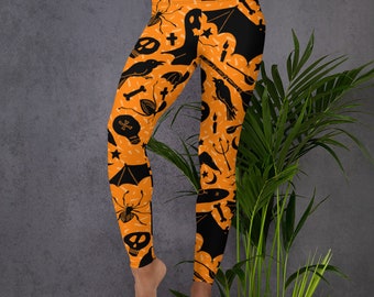 Halloween Leggings, Womens Adult Yoga Pants, Witches Hat Bats Halloween  Clothing, Polyester Spandex Leggings XS-XL Size, Holiday Leggings -   Canada