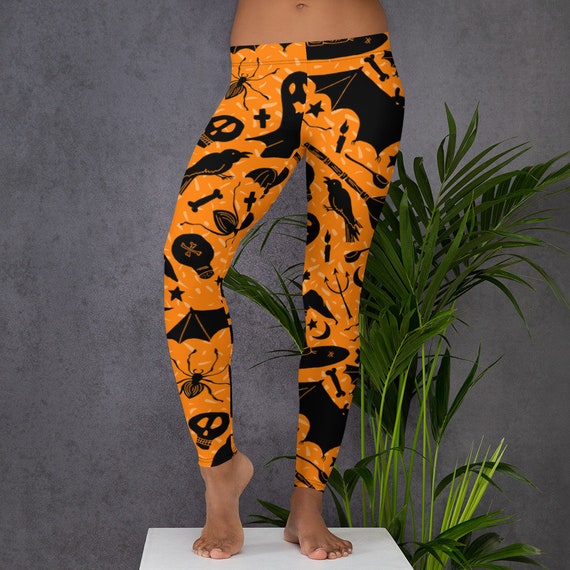 Halloween Leggings, Womens Adult Yoga Pants, Witches Hat Bats Halloween  Clothing, Polyester Spandex Leggings XS-XL Size, Holiday Leggings -   Canada